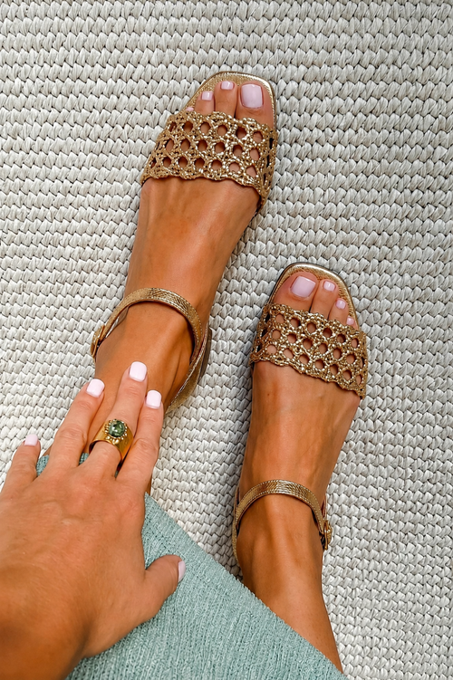 Abby | Sandalias Doradas