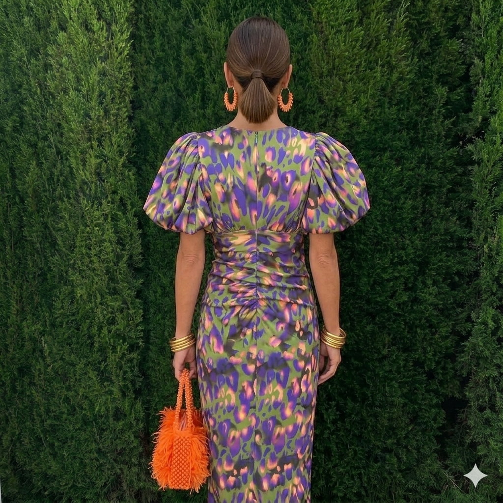 ANA- VESTIDO CON MANGAS PLISADAS