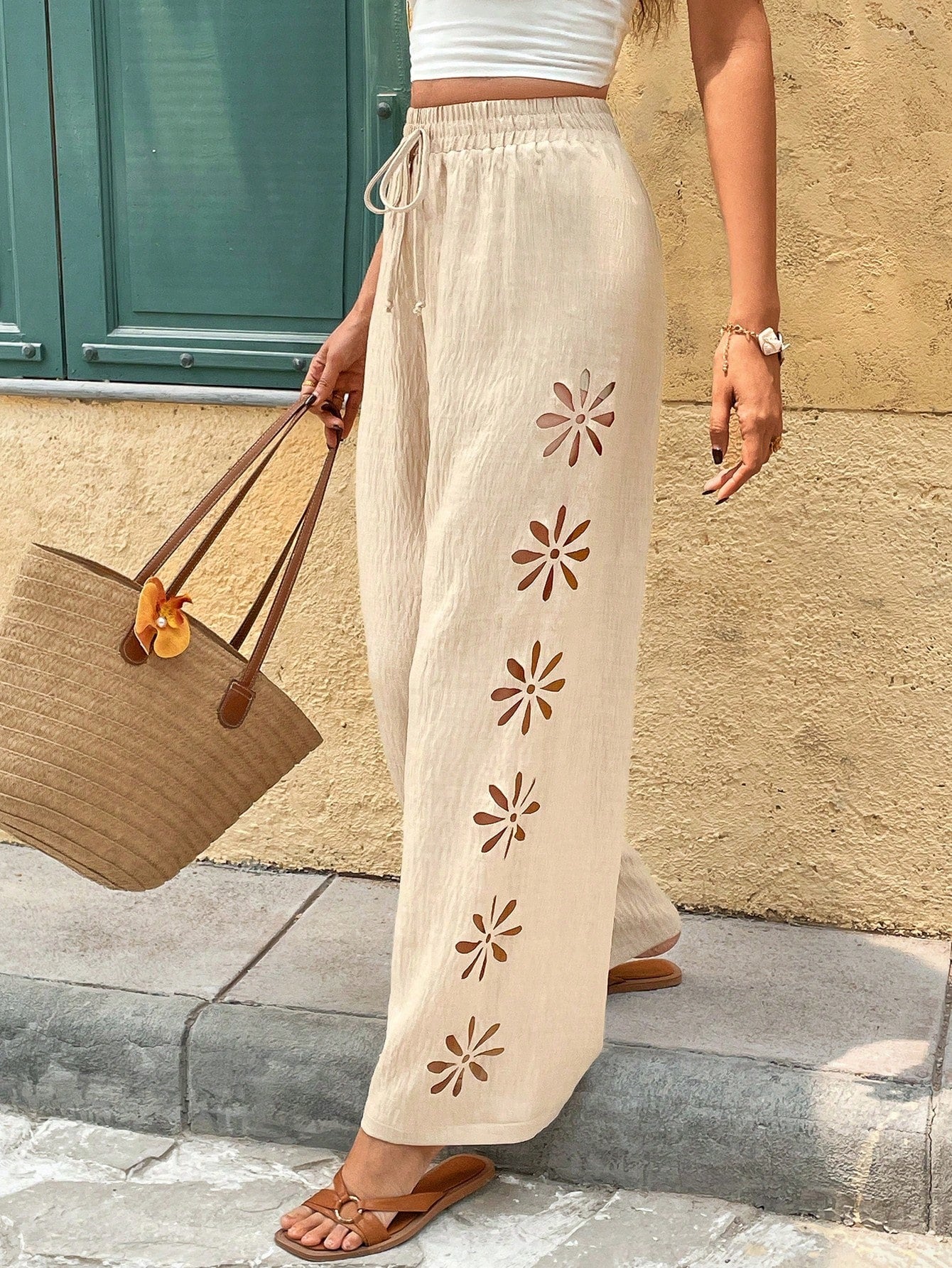 MERY | PANTALON DE APERTURAS FLORALES