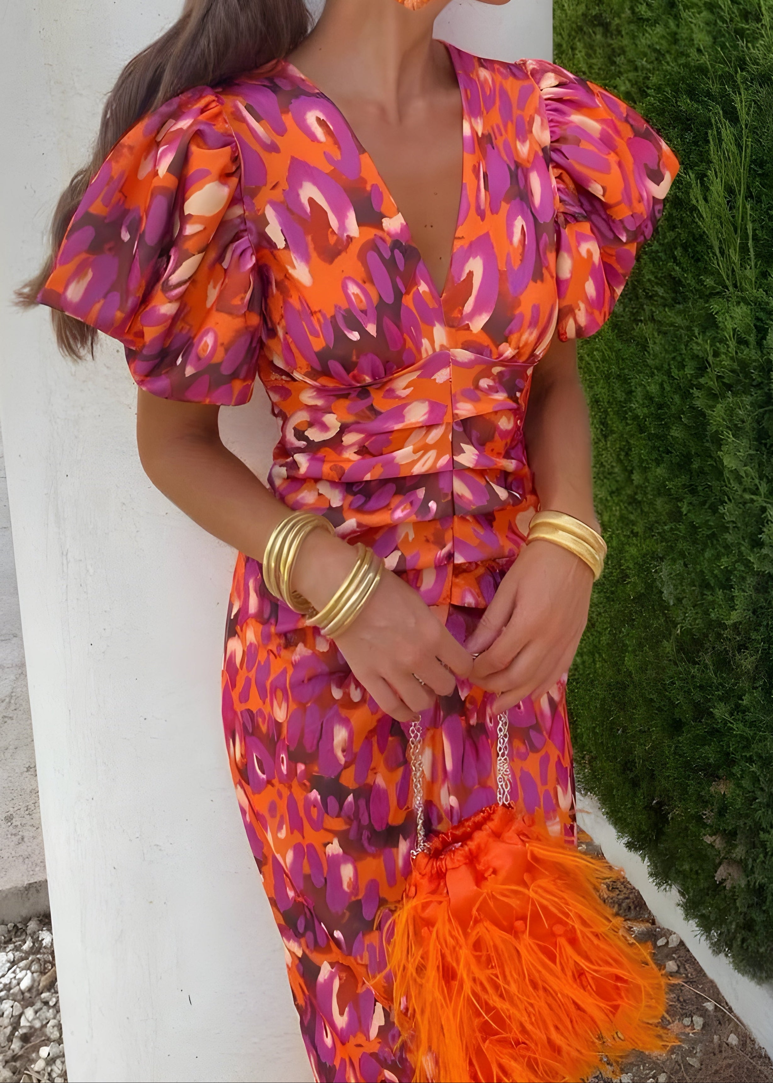 ANA- VESTIDO CON MANGAS PLISADAS